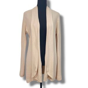 Cyrus Open Front Waterfall Cardigan Woman’s Medium Peach